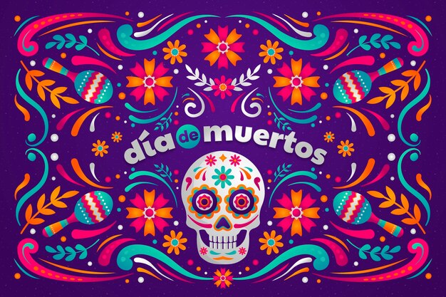 Sfondo di celebrazione del dia de muertos sfumato