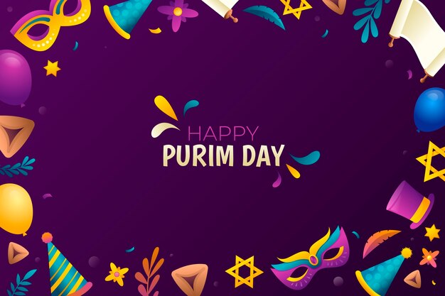 Sfondo di celebrazione purim sfumato