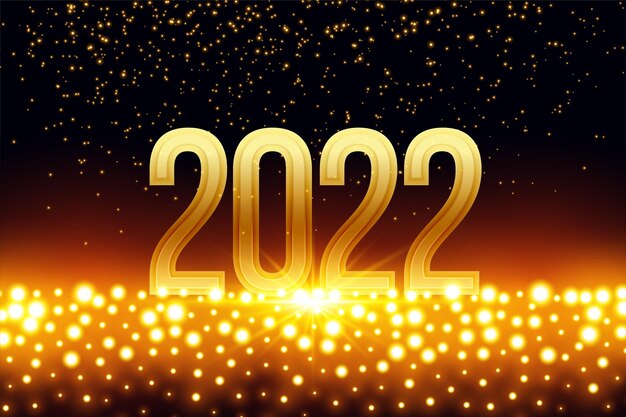 Sfondo di celebrazione scintillante d'oro del nuovo anno 2022