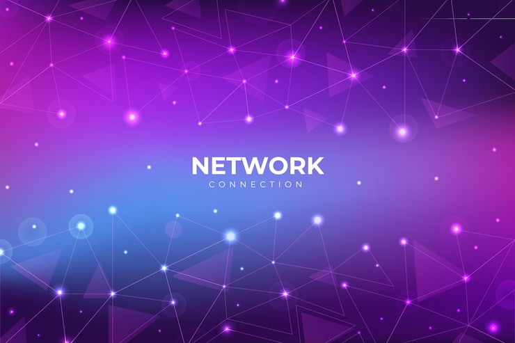 Vettore gratuito sfondo di connessione di rete gradiente