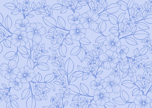 Sfondo di contorno floreale disegnato a mano