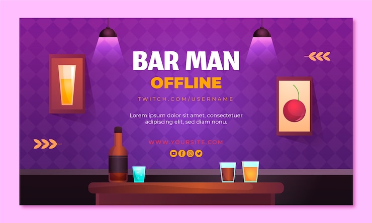 Vettore gratuito sfondo di contrazione del barman sfumato