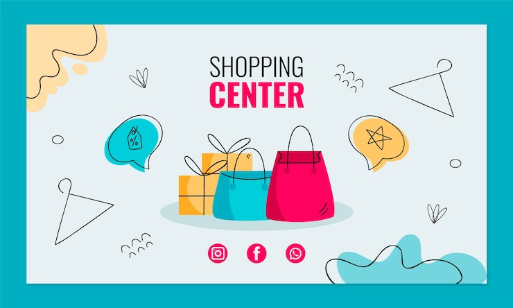 Vettore gratuito sfondo di contrazione del centro commerciale piatto