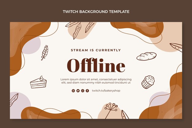 Sfondo di contrazione del dessert disegnato a mano