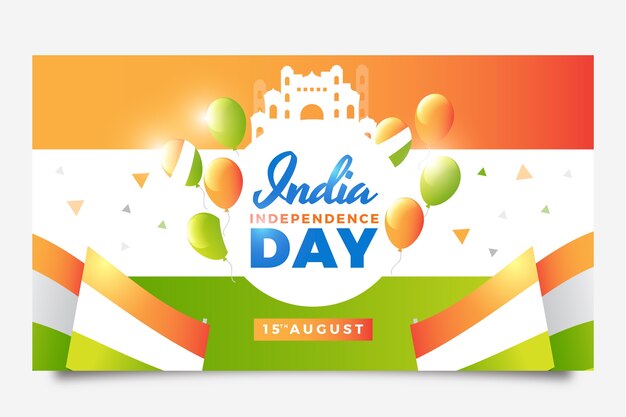 Sfondo di contrazione del giorno dell'indipendenza dell'india sfumato