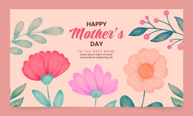 Sfondo di contrazione della festa della mamma dell'acquerello