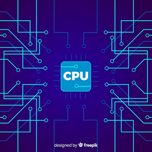 Sfondo di cpu moderno con stile lineare