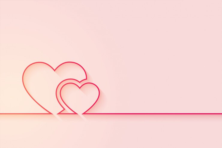Vettore gratuito sfondo di cuori amore minimo con lo spazio del testo