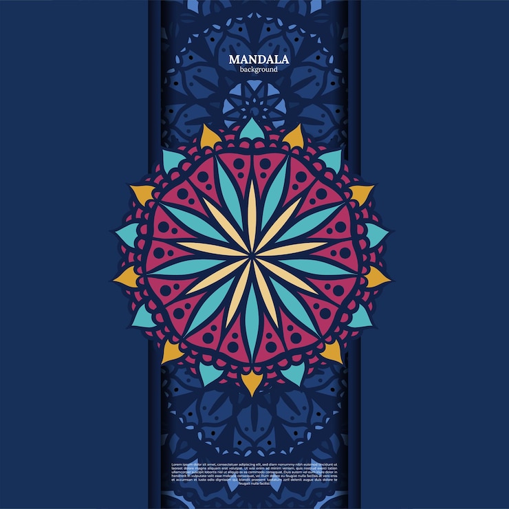Vettore gratuito sfondo di design mandala colorato ornamentale di lusso