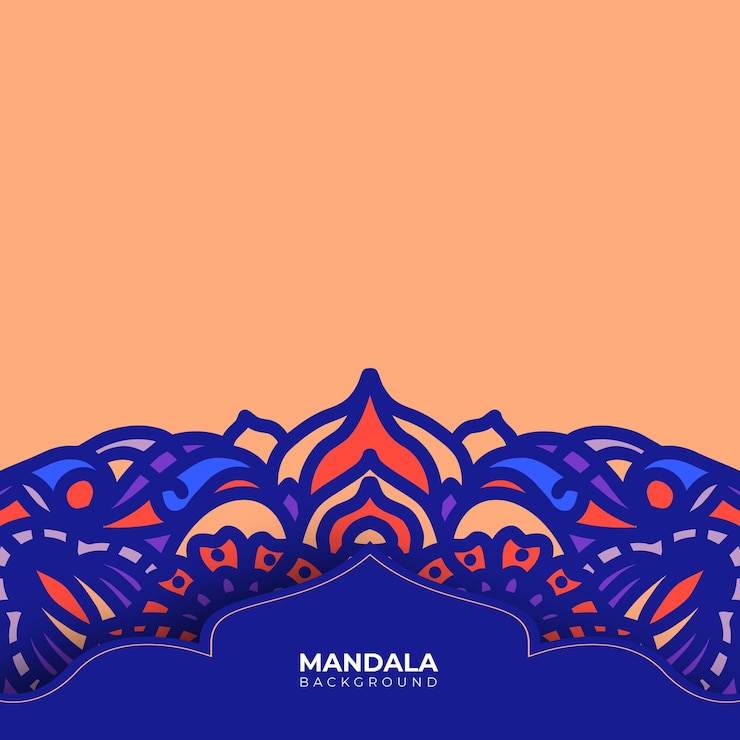 Vettore gratuito sfondo di design mandala colorato ornamentale di lusso