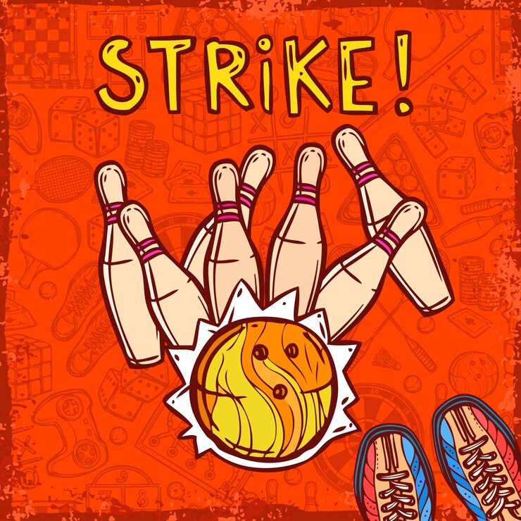 Vettore gratuito sfondo di disegno di bowling