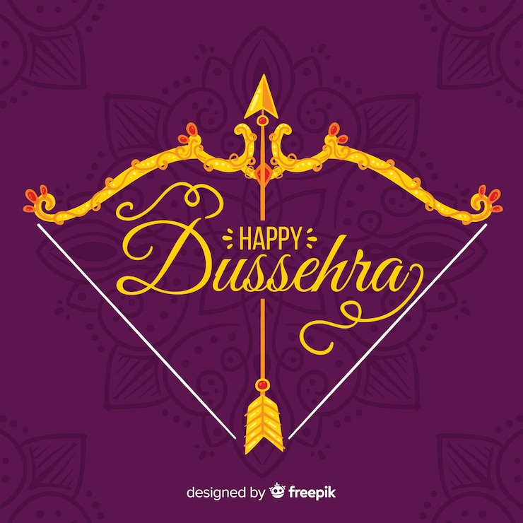 Vettore gratuito sfondo di dussehra felice disegnato a mano