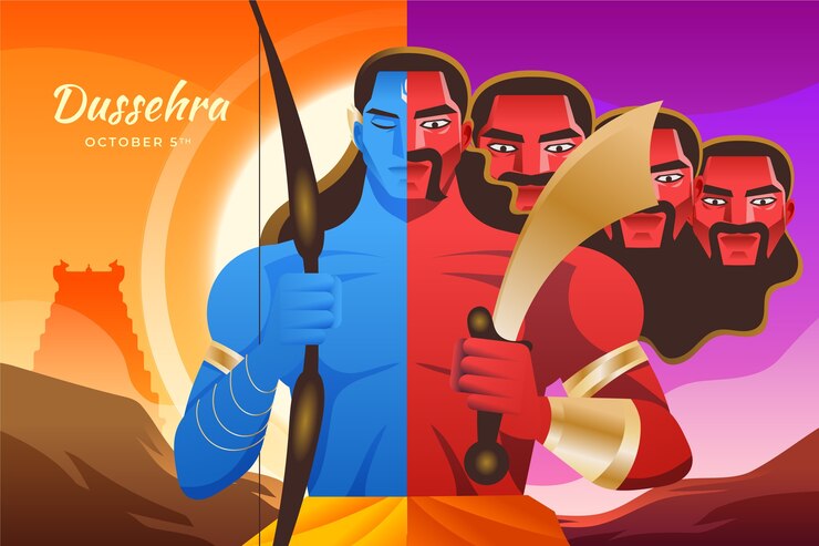 Vettore gratuito sfondo di dussehra sfumato