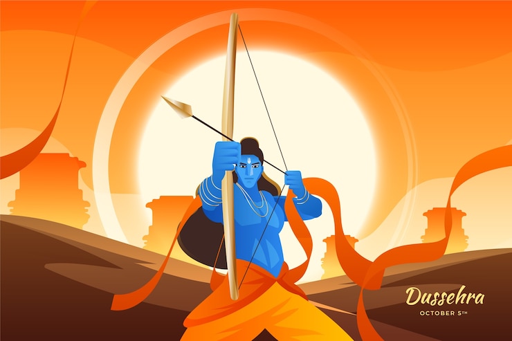 Vettore gratuito sfondo di dussehra sfumato