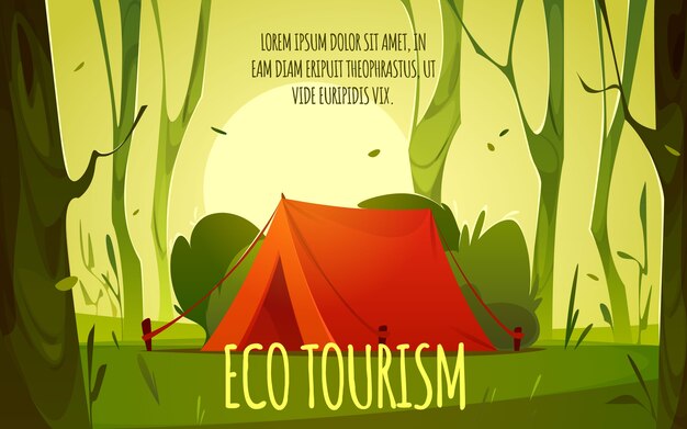 Sfondo di eco turismo in stile cartone animato