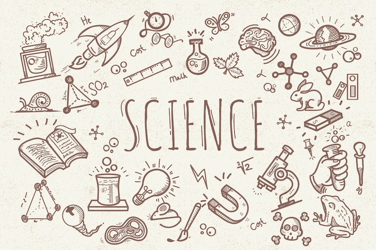 Vettore gratuito sfondo di educazione scientifica design vintage
