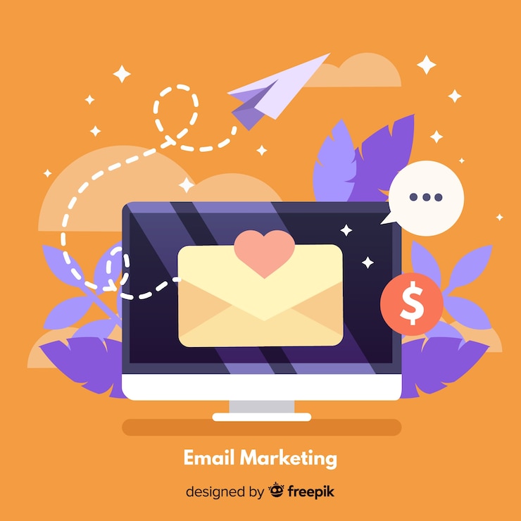 Vettore gratuito sfondo di email marketing