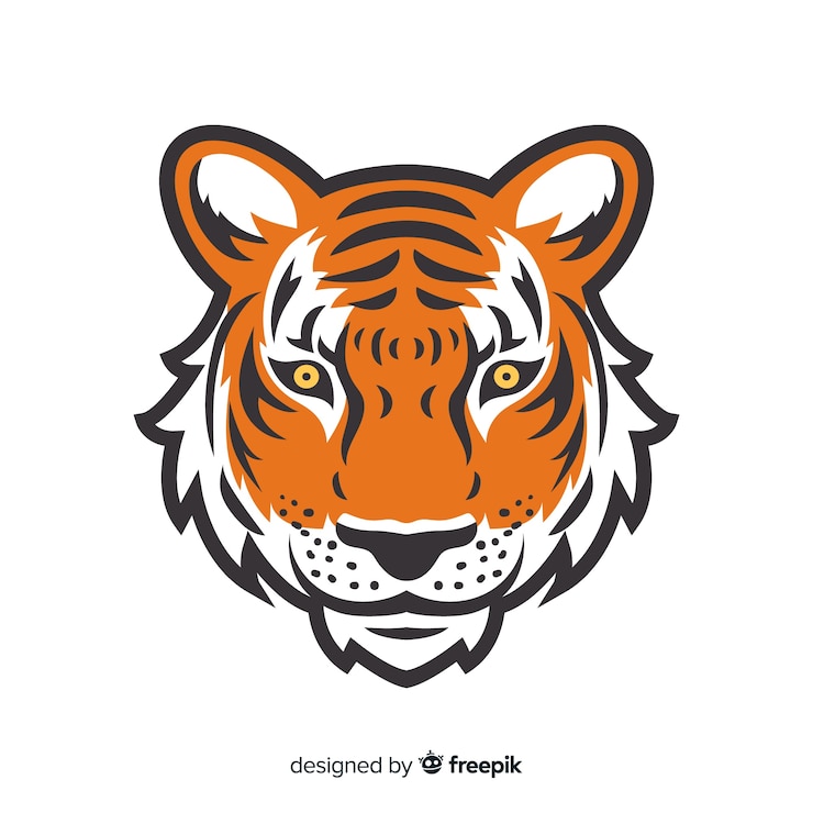 Vettore gratuito sfondo di faccia di tigre