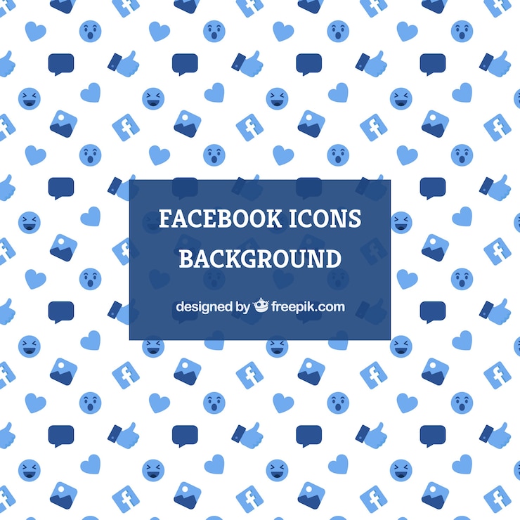 Vettore gratuito sfondo di facebook con molte icone
