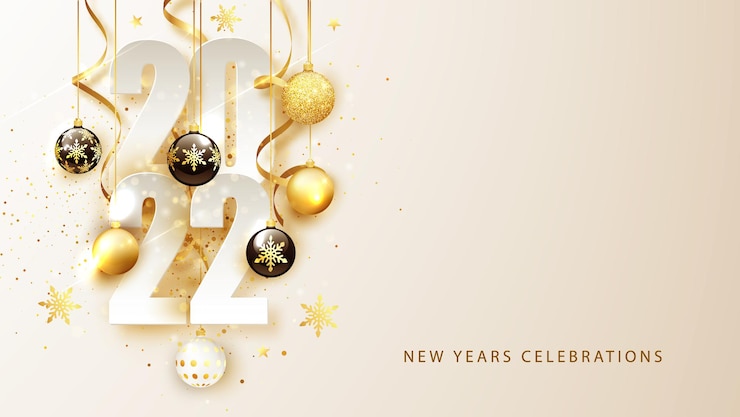 Vettore gratuito sfondo di felice anno nuovo 2022. banner con numeri data 2022. illustrazione vettoriale.