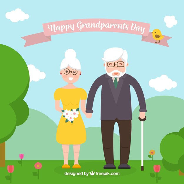 Sfondo di felicemente innamorati nonni