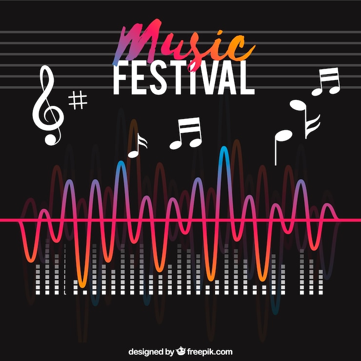 Vettore gratuito sfondo di festival di musica in stile piano