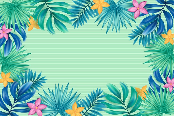 Vettore gratuito sfondo di fiori tropicali per lo zoom