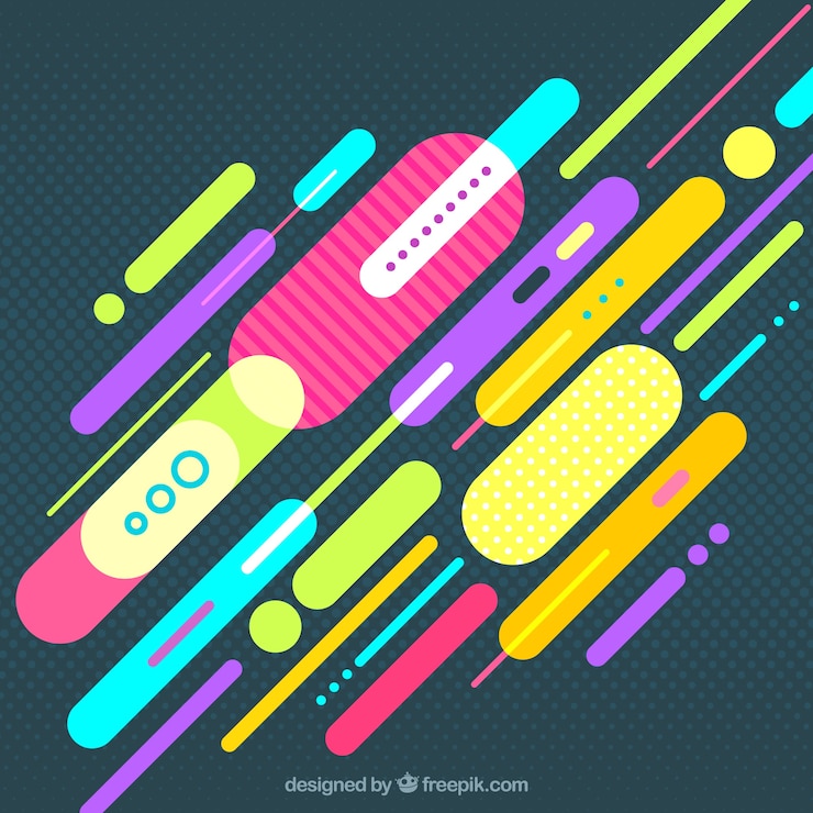 Vettore gratuito sfondo di forme astratte colorate in design piatto