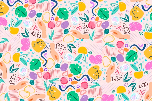 Sfondo di forme organiche disegnate a mano