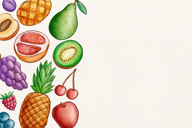 Vettore gratuito sfondo di frutta e verdura con spazio di copia