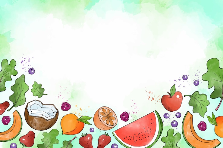 Vettore gratuito sfondo di frutta e verdura