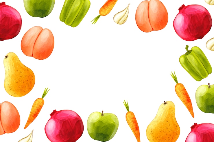 Vettore gratuito sfondo di frutta e verdura