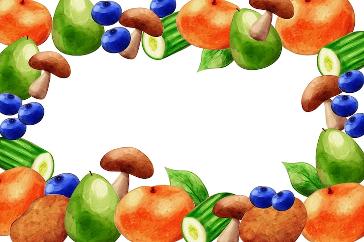 Vettore gratuito sfondo di frutta e verdura
