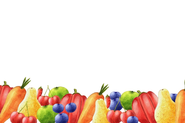 Vettore gratuito sfondo di frutta e verdura