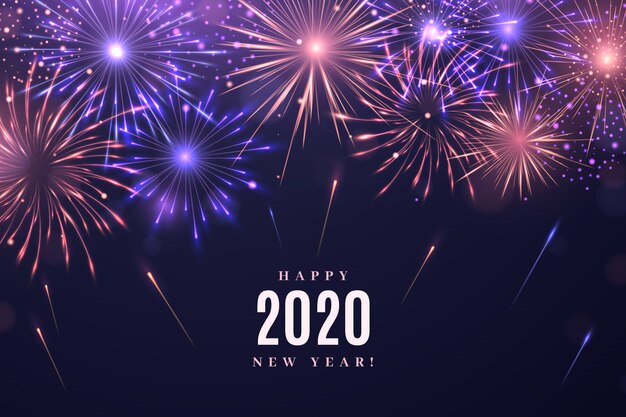 Sfondo di fuochi d'artificio nuovo anno 2020