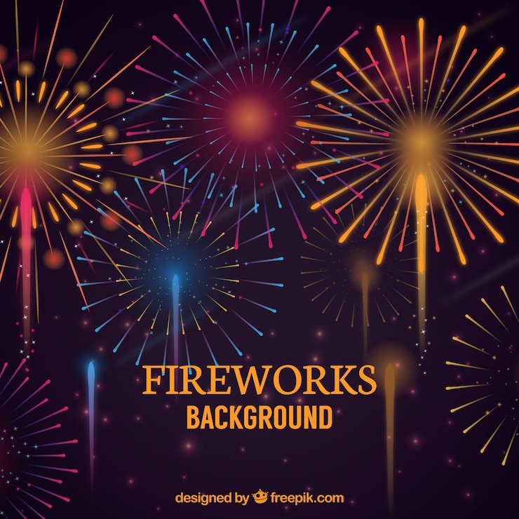 Vettore gratuito sfondo di fuochi d&#39;artificio vintage