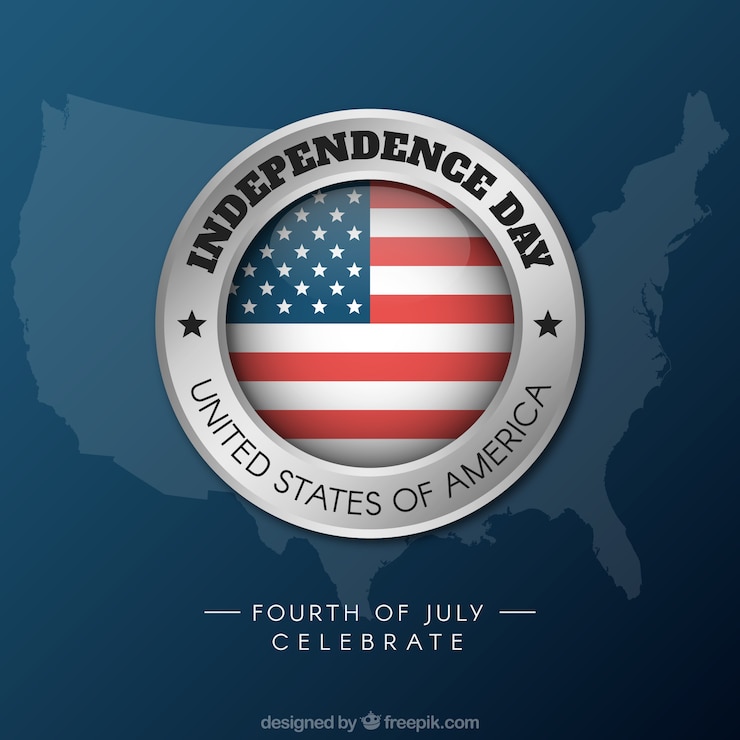 Vettore gratuito sfondo di giorno dell'indipendenza usa con il logo