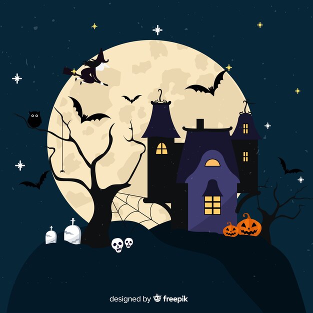 Sfondo di Halloween in design piatto