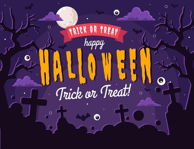 Sfondo di halloween piatto disegnato a mano