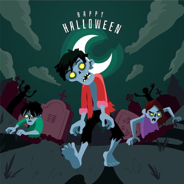Sfondo di halloween piatto disegnato a mano