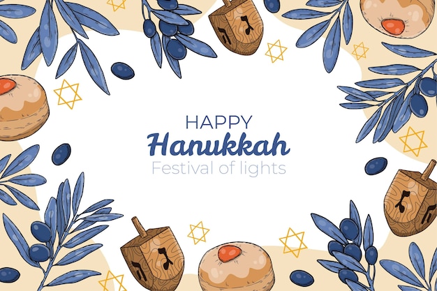 Sfondo di hanukkah disegnato a mano