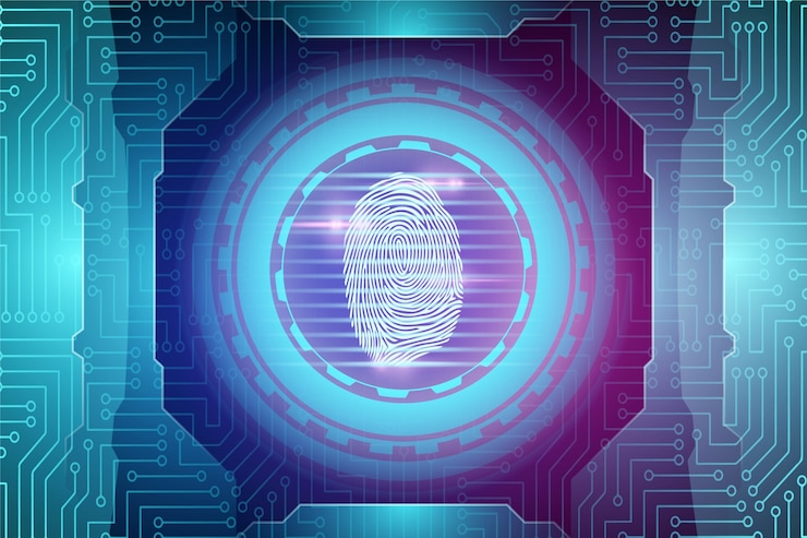 Vettore gratuito sfondo di impronte digitali al neon