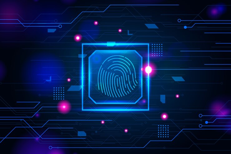 Vettore gratuito sfondo di impronte digitali al neon