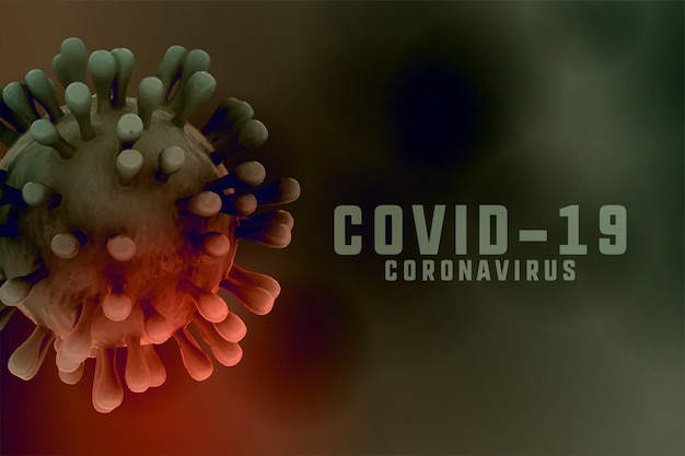 Sfondo di infezione da coronavirus con cellula virale 3d