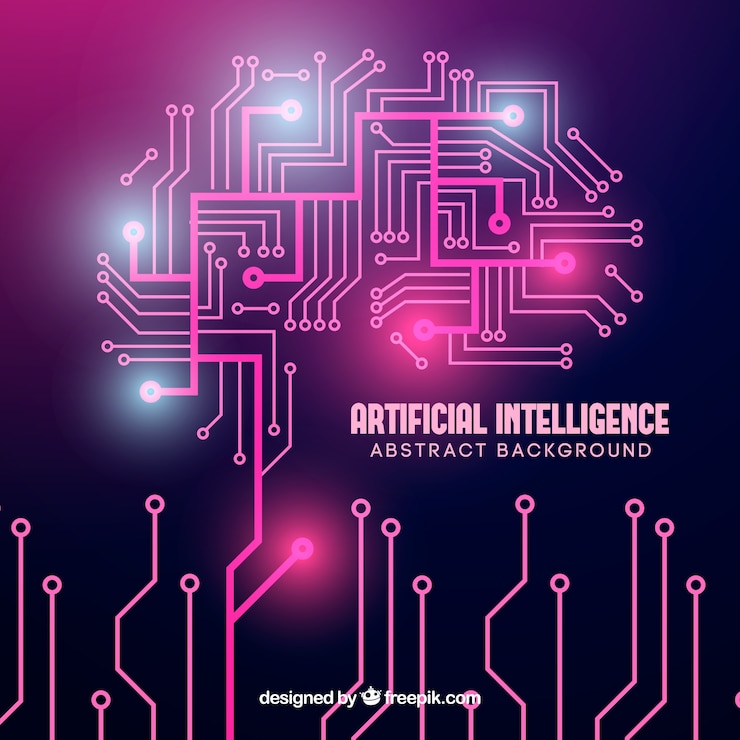 Vettore gratuito sfondo di intelligenza artificiale in stile astratto