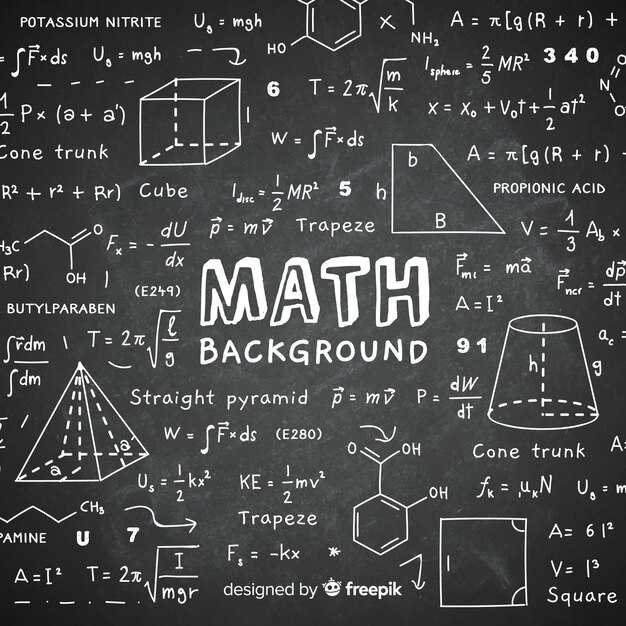 Sfondo di lavagna matematica realistica