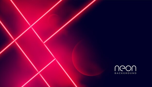 Sfondo di linee di luce al neon geometriche rosse astratte