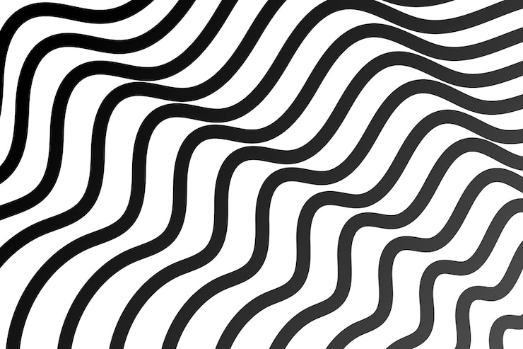 Vettore gratuito sfondo di linee ondulate nere