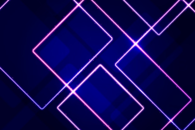 Sfondo di luci al neon di forme geometriche