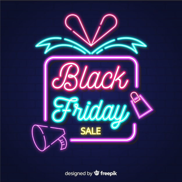 Sfondo di luci al neon vendita venerdì nero